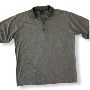 Vintage Bobby Jones Navy Blue Paisley Print Short Sleeve Golf Polo Men XL